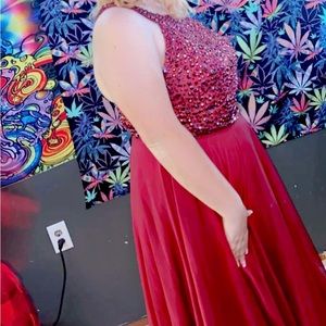 Maroon prom dress